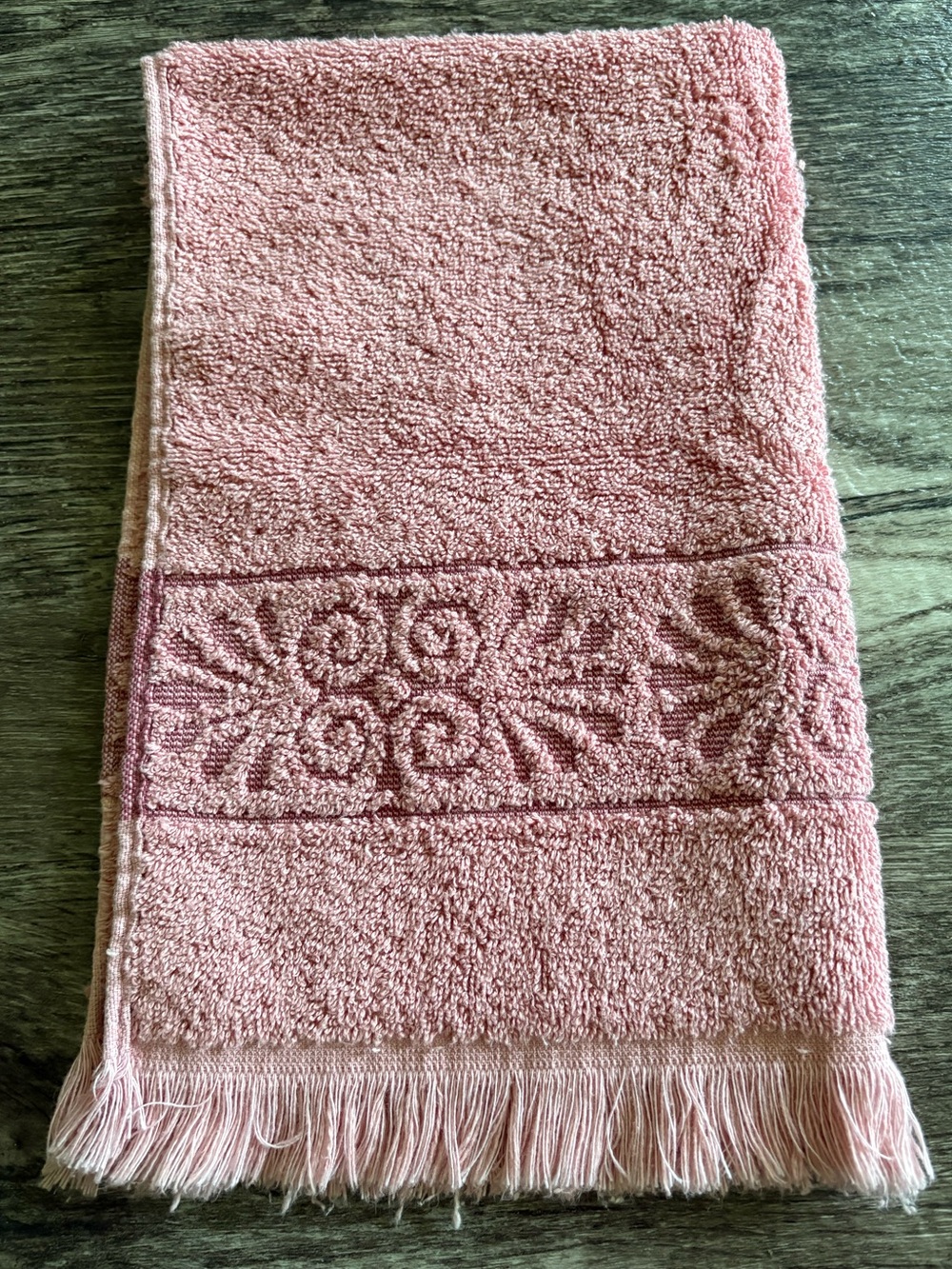 Vintage Cannon MonticelloPink Decorative Fringe Hand Towel Retro 70’s